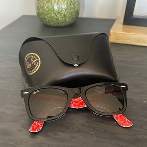 Ray-Ban Black Sunglasses with Red Accents